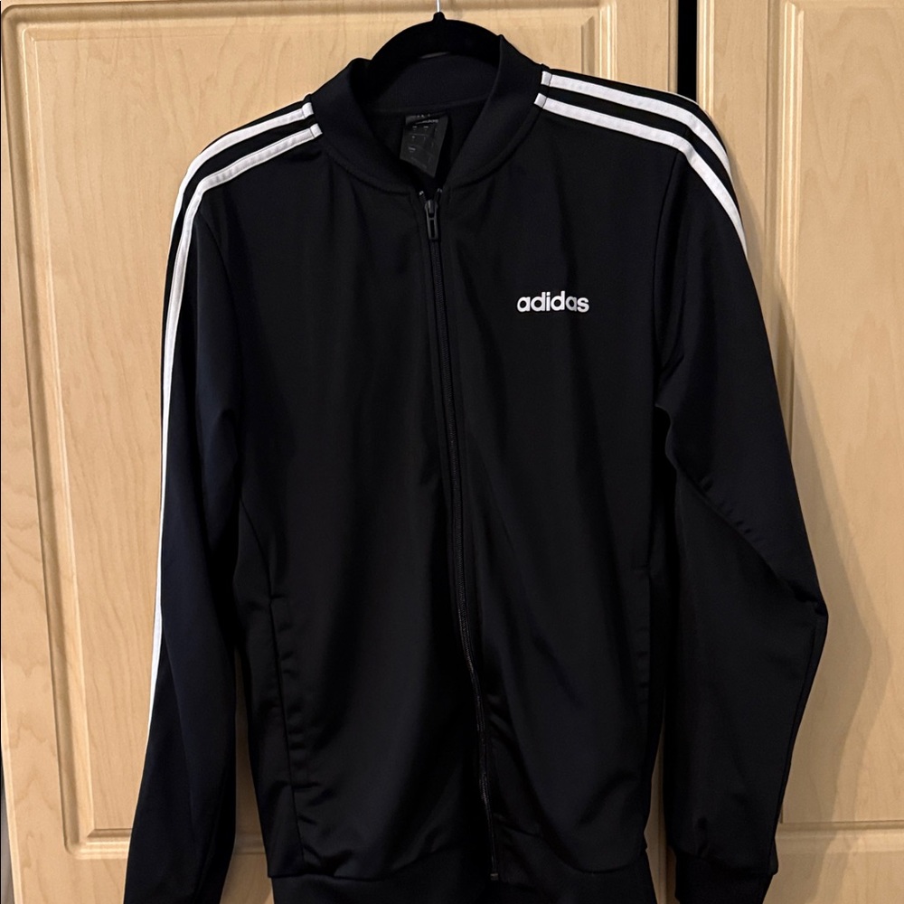 Adidas Men's Black and White Bomber Jacket